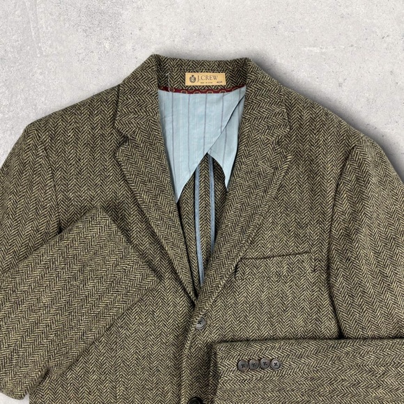 J. Crew NWT Men’s Yorkshire Tweed Brown Herringbone Wool Clayton Sportcoat 40R - Picture 3 of 12
